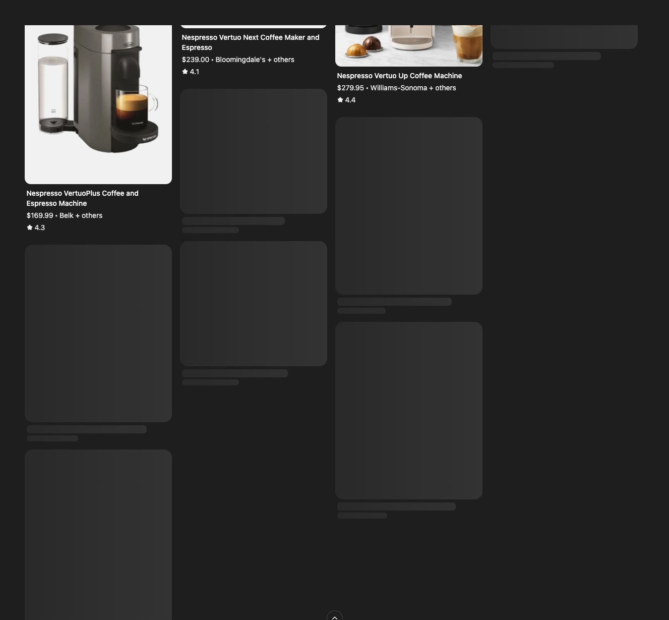 second grid with Nespresso, Gaggia, Ninja, MOOSOO, VEVOR